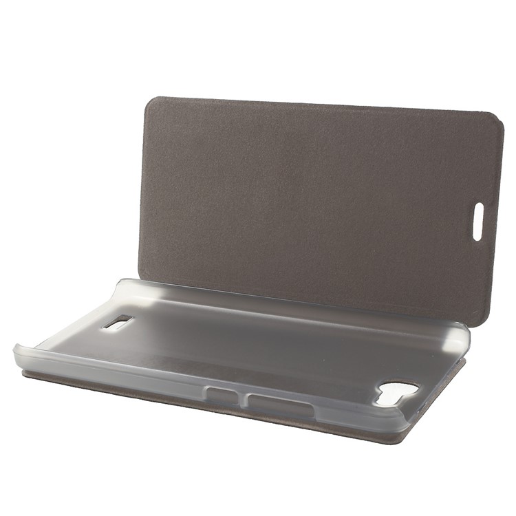 PU Leather Stand Phone Flip Case for Oukitel C3 - Black-5