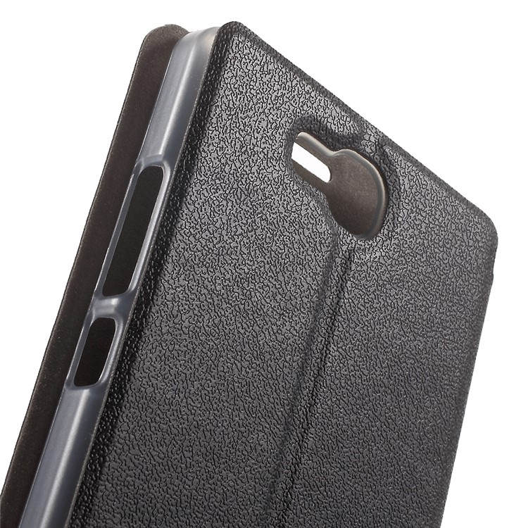PU Leather Stand Phone Flip Case for Oukitel C3 - Black-7