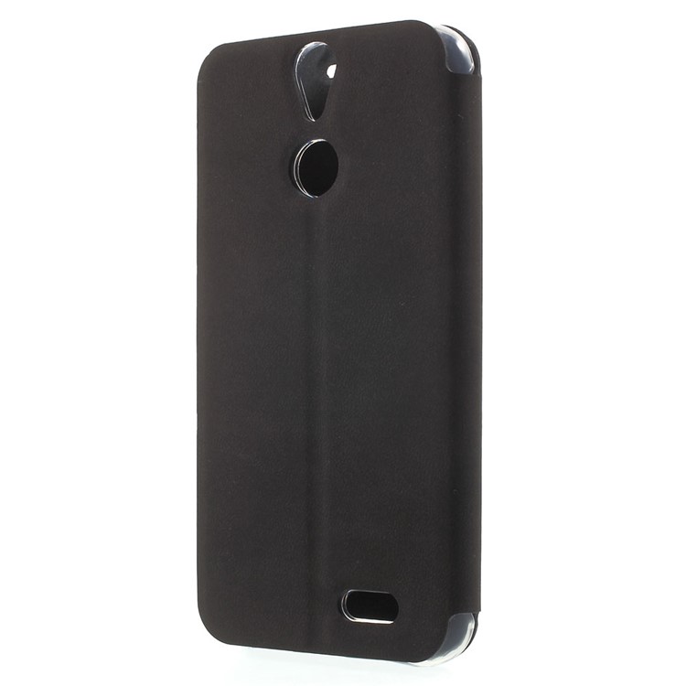 Slim Leather Flip Stand Case for Vernee Thor Uber - Black-2