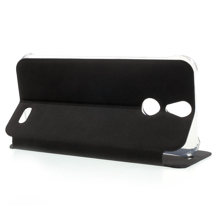 Slim Leather Flip Stand Case for Vernee Thor Uber - Black-3