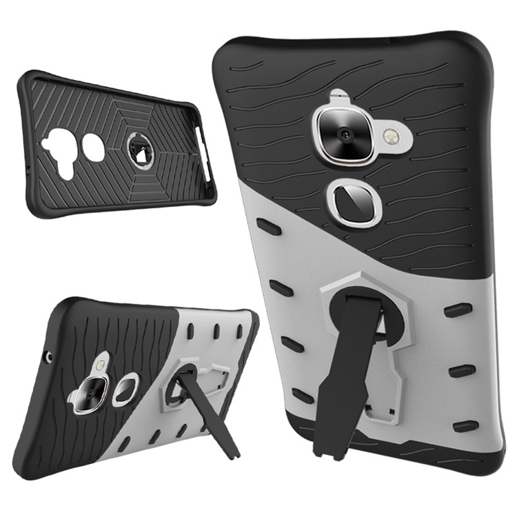 Armor PC + TPU Kickstand Combo Cover for LeEco Le Max 2 - Silver-3