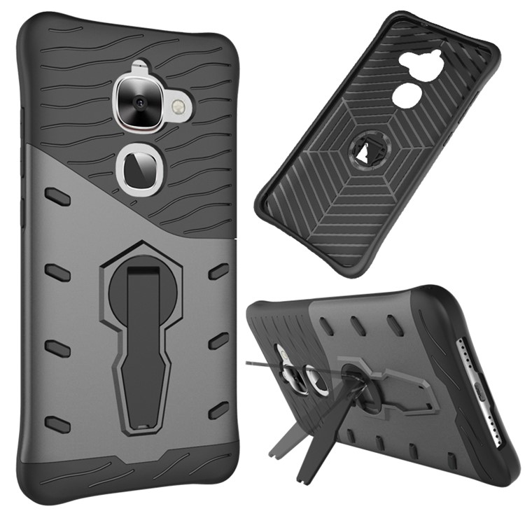 Armor PC + TPU Kickstand Combo Case for LeEco Le Max 2 - Grey-1