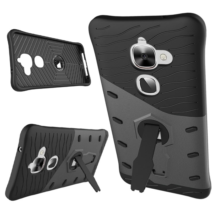 Armor PC + TPU Kickstand Combo Case for LeEco Le Max 2 - Grey-3