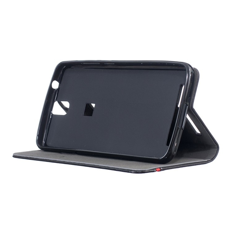 Two-color Stand Leather Case for Elephone P8000 with Card Slot - Black-3