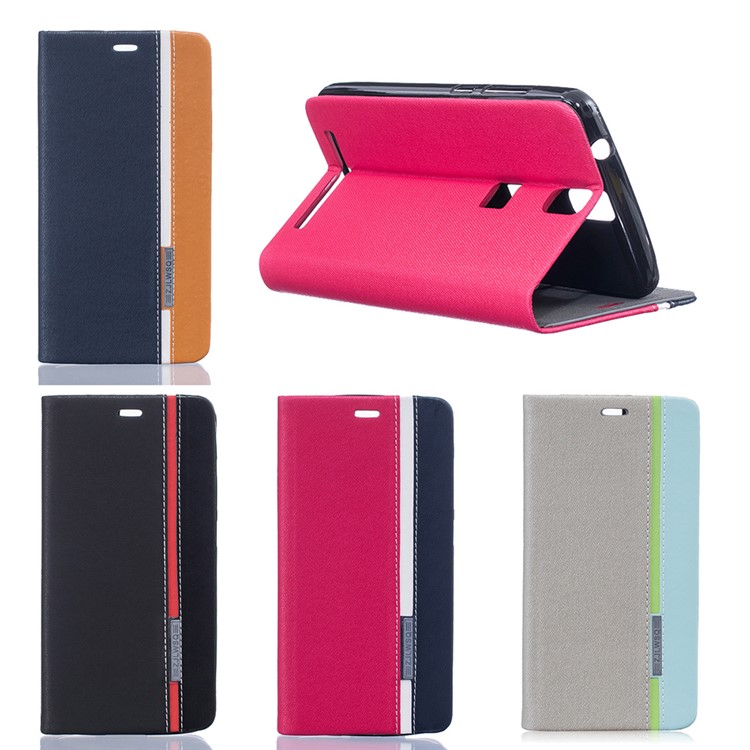 Two-color Stand Leather Case for Elephone P8000 with Card Slot - Black-8
