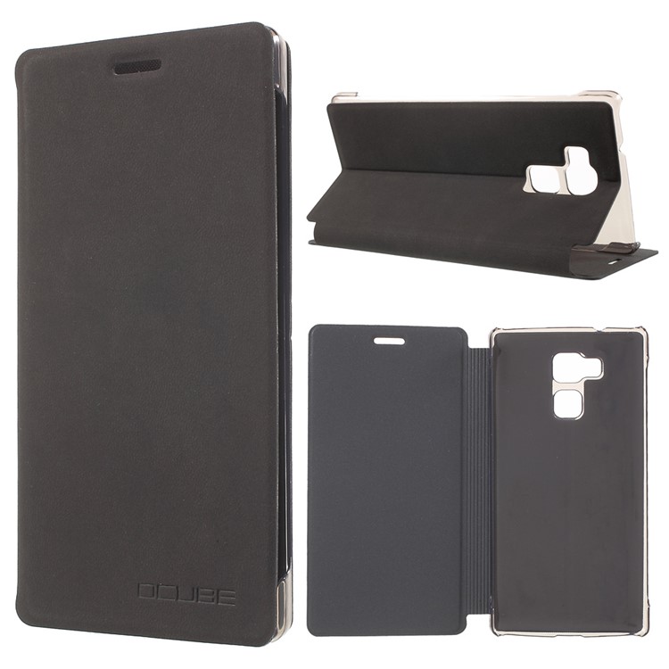 PU Leather Folio Phone Case for Vernee Apollo Lite - Black-1