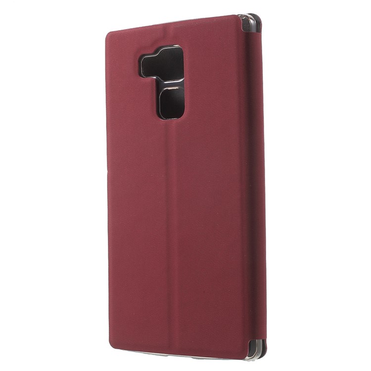 PU Leather Flip Phone Shell for Vernee Apollo Lite - Wine Red-2