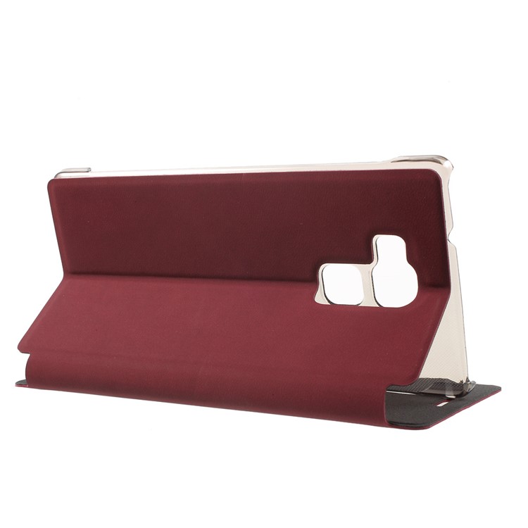 PU Leather Flip Phone Shell for Vernee Apollo Lite - Wine Red-3