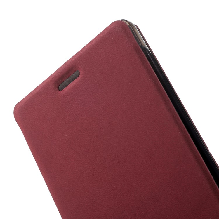PU Leather Flip Phone Shell for Vernee Apollo Lite - Wine Red-6