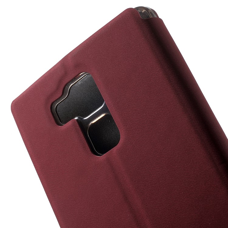 PU Leather Flip Phone Shell for Vernee Apollo Lite - Wine Red-7