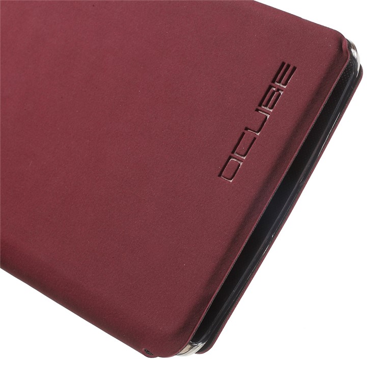 PU Leather Flip Phone Shell for Vernee Apollo Lite - Wine Red-8