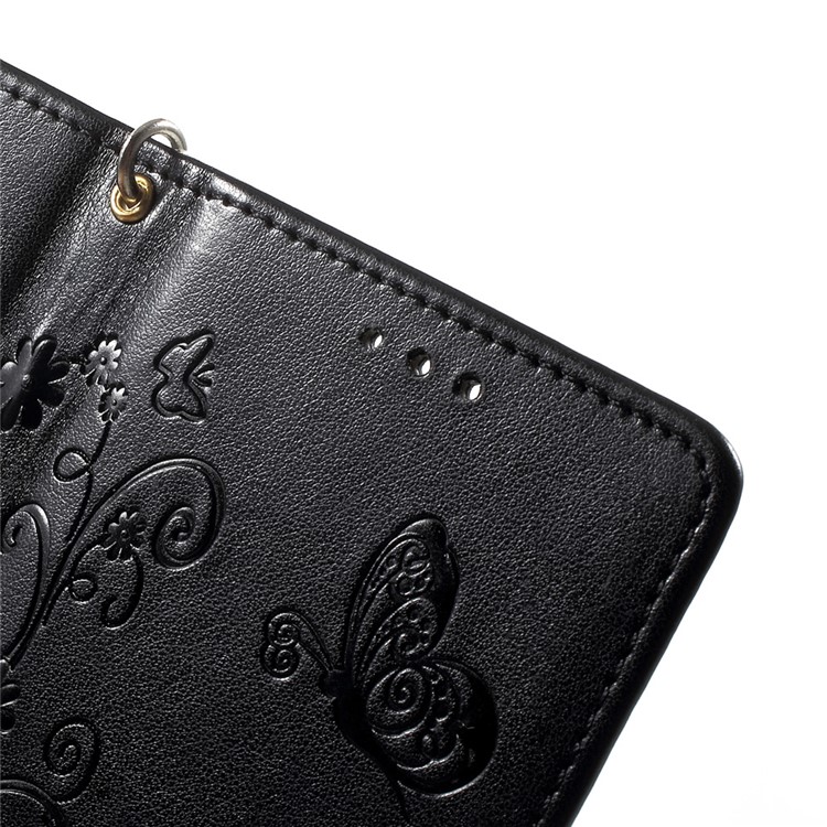 Imprint Flower Leather Wallet Case for Leagoo M5 - Black-6