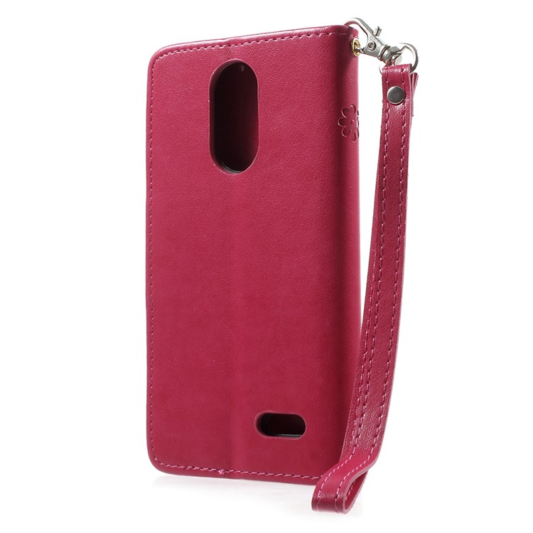 Imprint Flower Stand Leather Shell Case for Leagoo M5 - Rose-2
