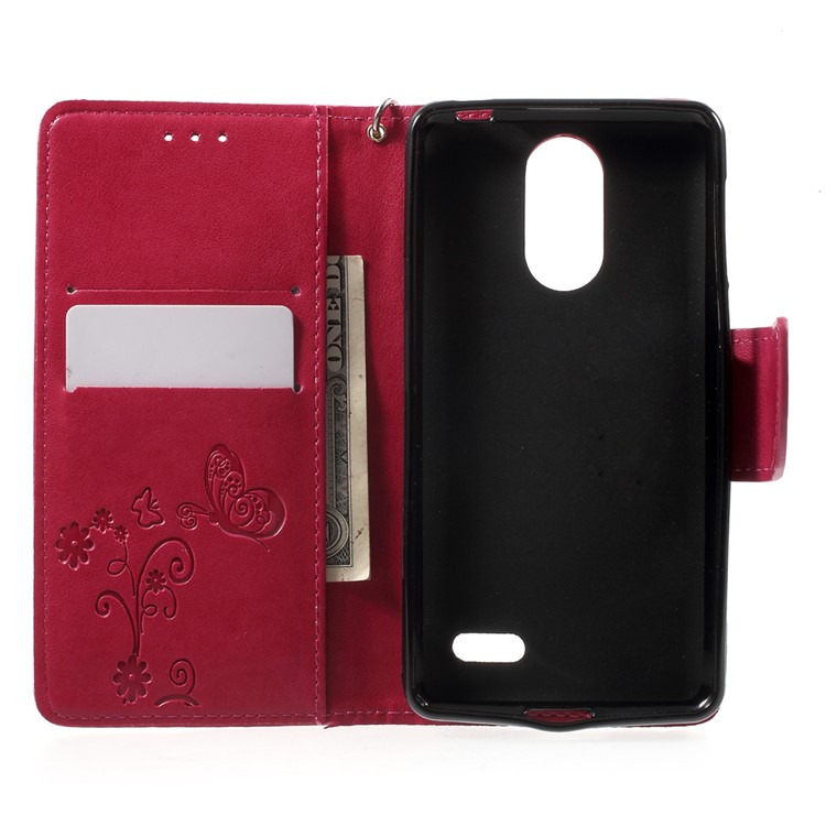 Imprint Flower Stand Leather Shell Case for Leagoo M5 - Rose-4