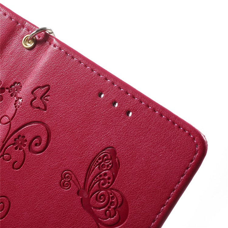 Imprint Flower Stand Leather Shell Case for Leagoo M5 - Rose-6