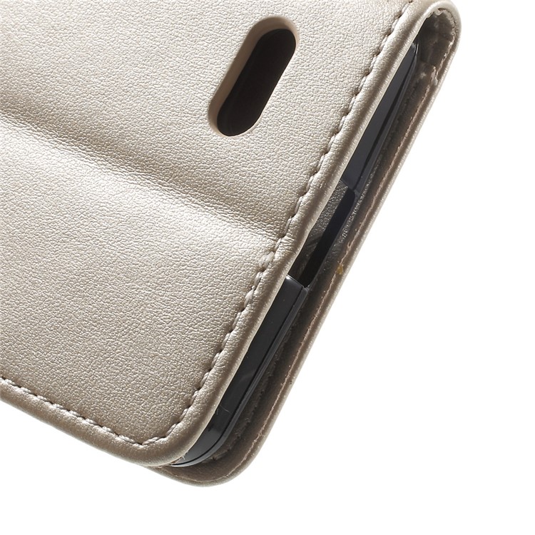 Imprint Flower Stand Leather Cover for Leagoo M5 - Chanpagne-8