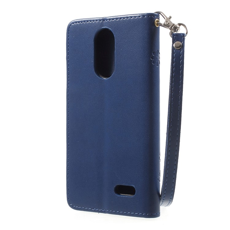 Imprint Flower Leather Magnetic Case for Leagoo M5 - Blue-2
