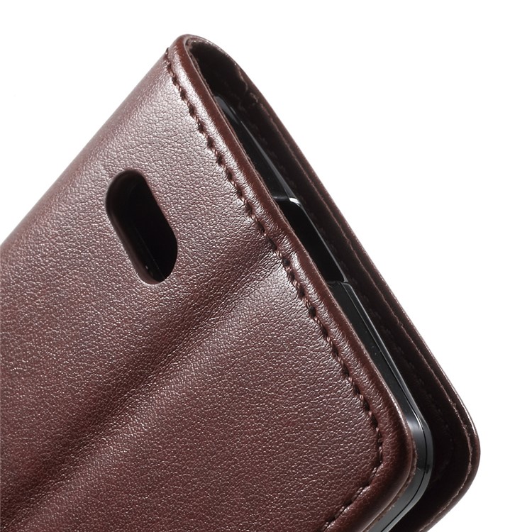 Imprint Flower Leather Wallet Flip Case for Leagoo M5 - Brown-8