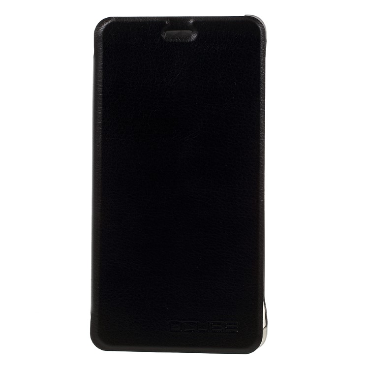 Litchi Skin Leather Stand Case for Leagoo M5 - Black-3