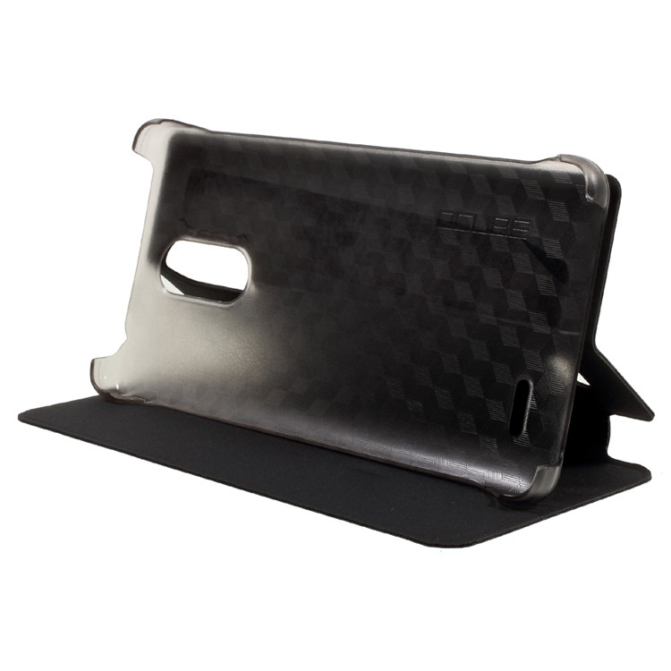 Litchi Skin Leather Stand Case for Leagoo M5 - Black-4