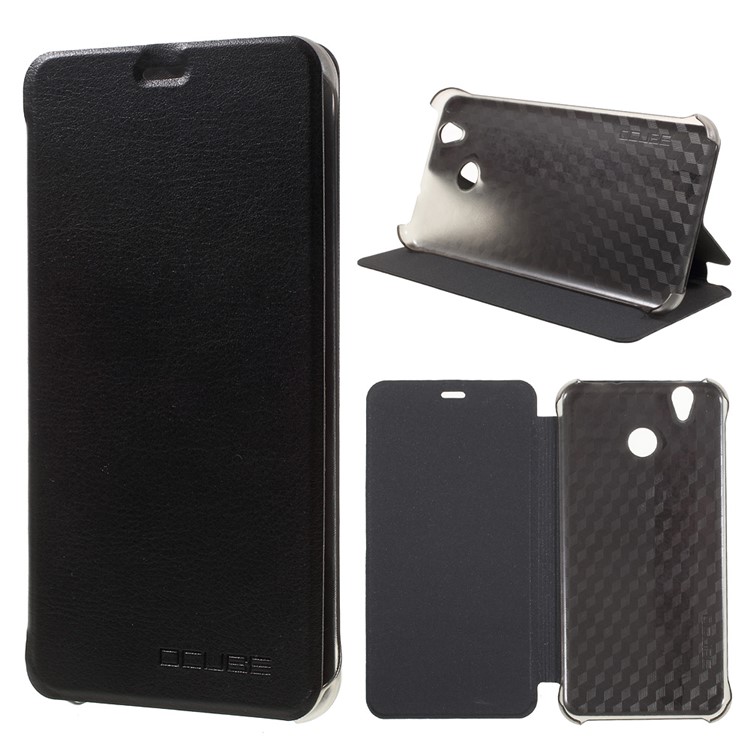 For Oukitel U7 Plus Litchi Texture Leather Stand Phone Case - Black-1