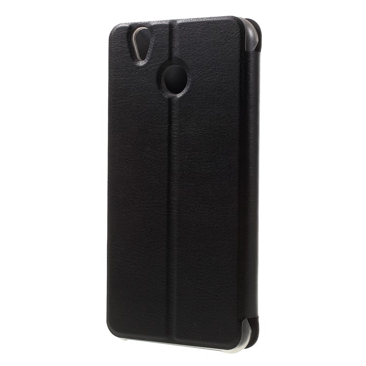 For Oukitel U7 Plus Litchi Texture Leather Stand Phone Case - Black-2