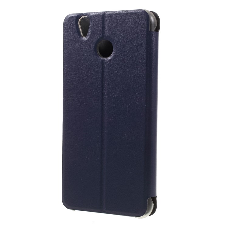 For Oukitel U7 Plus Litchi Texture PU Leather Phone Shell - Dark Blue-2