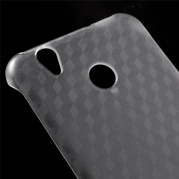Matte 3D Hexagon Pattern PC Hard Case for Oukitel U7 Plus - Transparent-3