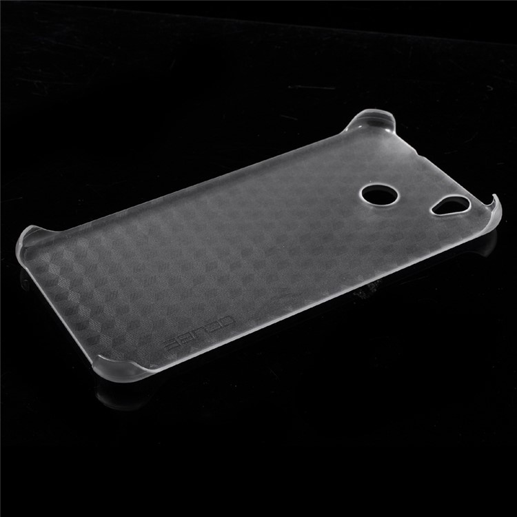 Matte 3D Hexagon Pattern PC Hard Case for Oukitel U7 Plus - Transparent-5