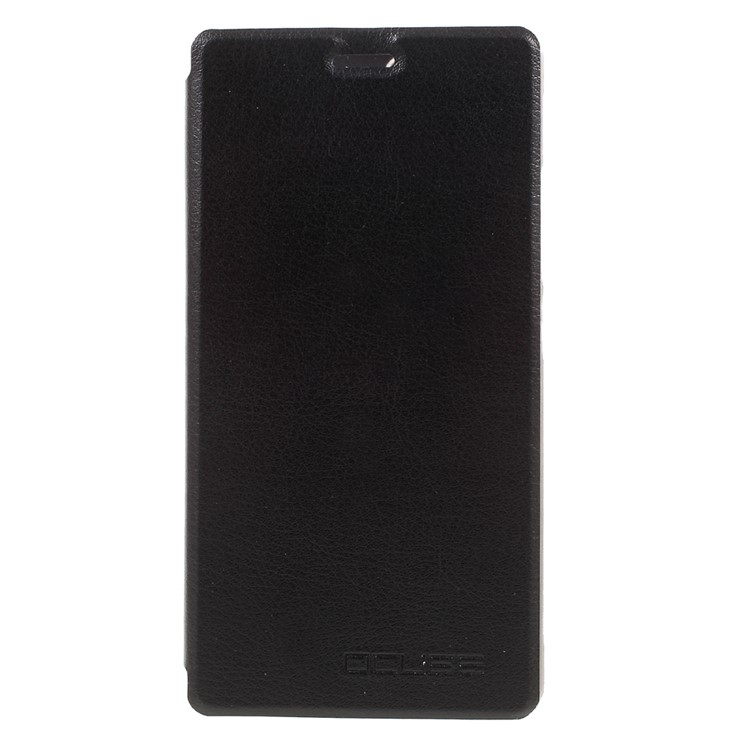 Litchi Texture Leather Flip Stand Case for Oukitel C4 - Black-3