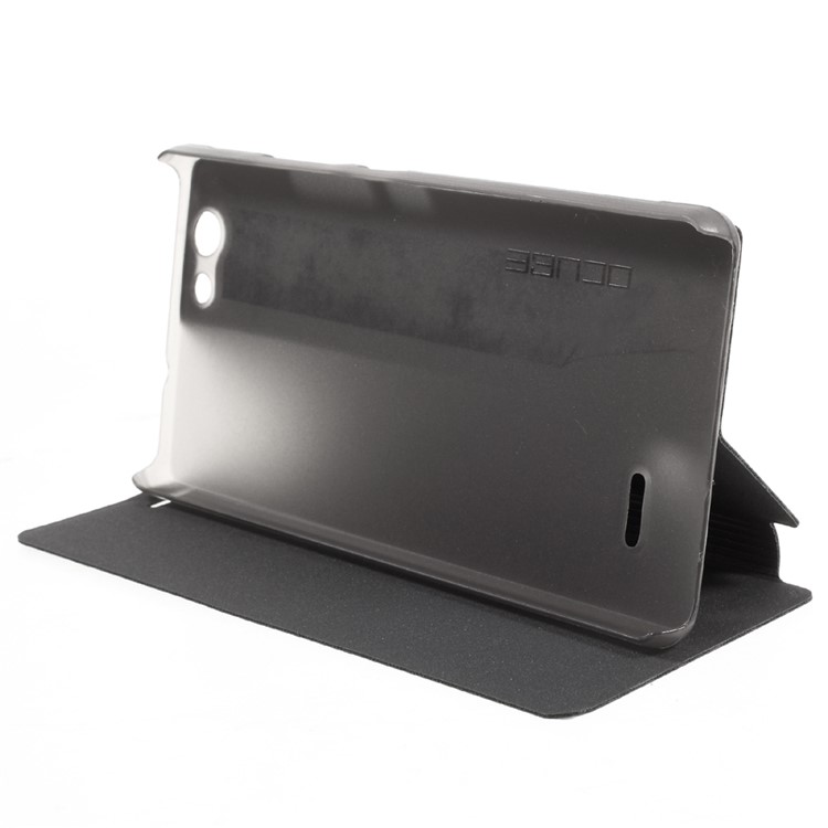 Litchi Texture Leather Flip Stand Case for Oukitel C4 - Black-4