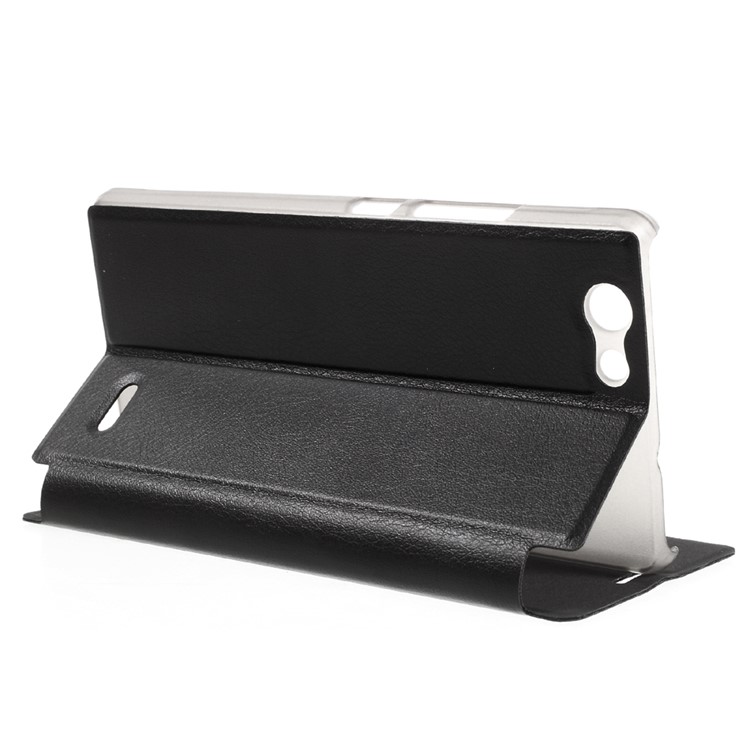 Litchi Texture Leather Flip Stand Case for Oukitel C4 - Black-5