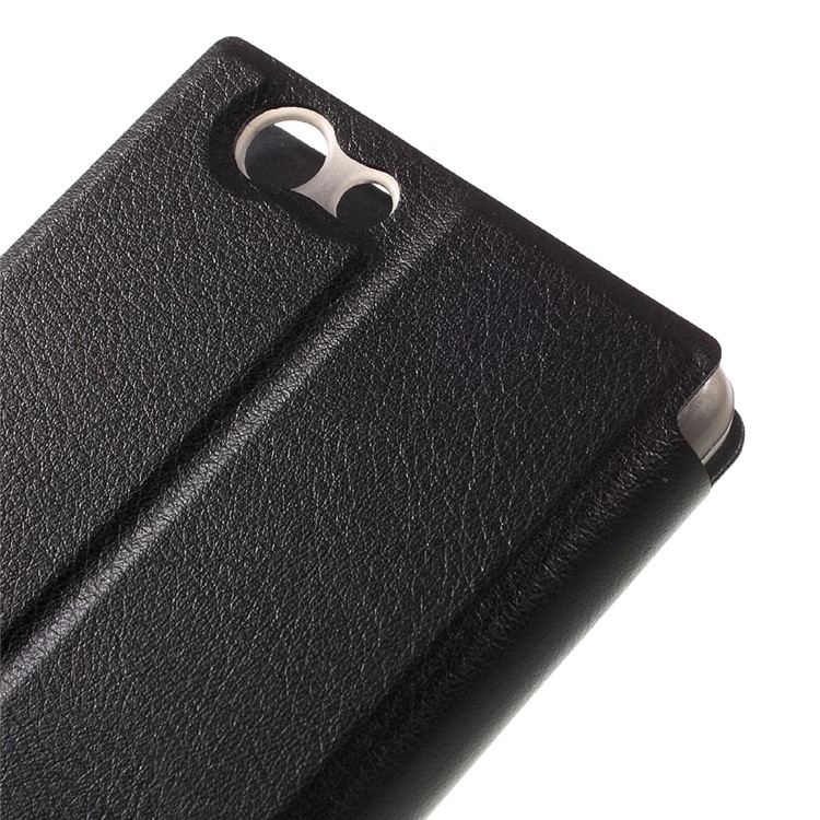 Litchi Texture Leather Flip Stand Case for Oukitel C4 - Black-8