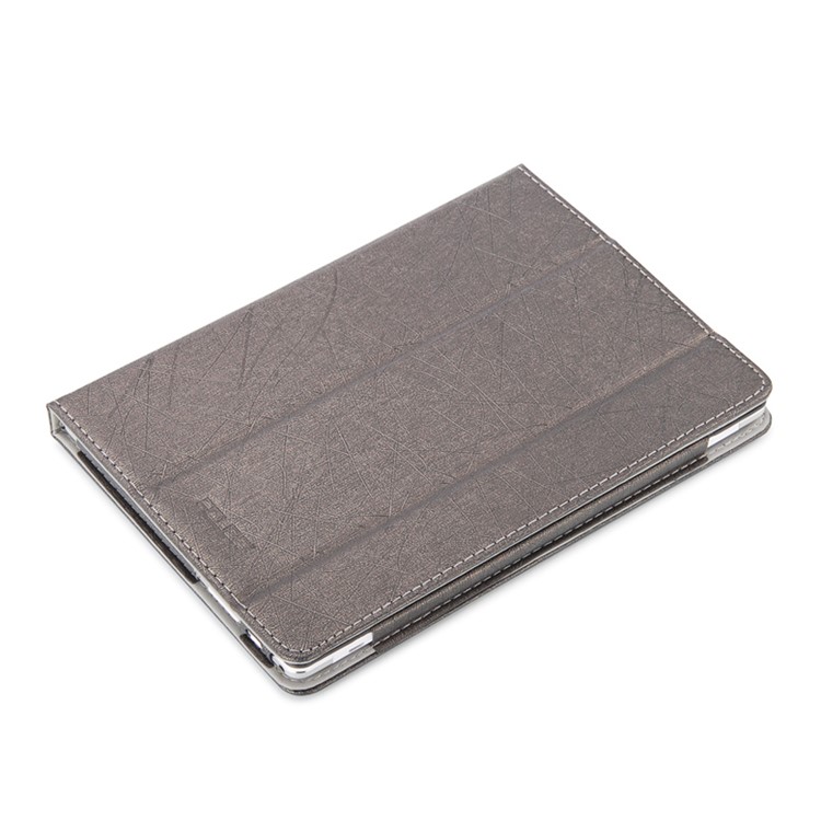 Lines Texture Tri-fold Stand Leather Flip Case for Cube U63 - Black-1