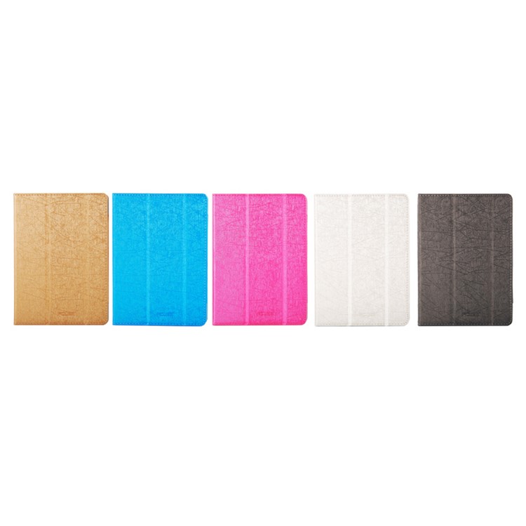 Lines Texture Tri-fold Stand Leather Flip Case for Cube U63 - Black-5