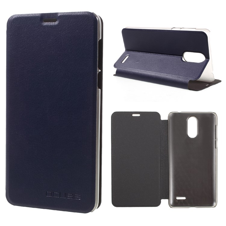 OCUBE Leather Flip Case Stand Cover for Leagoo M5 Plus - Dark Blue-1
