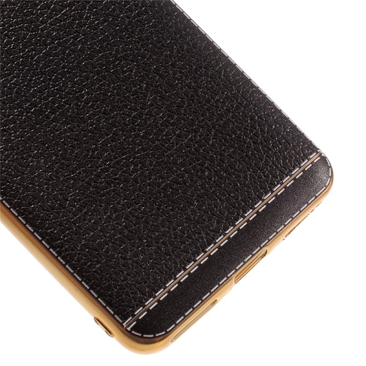 Litchi Texture Leather Skin TPU Case for LeEco Le Pro3 - Black-4