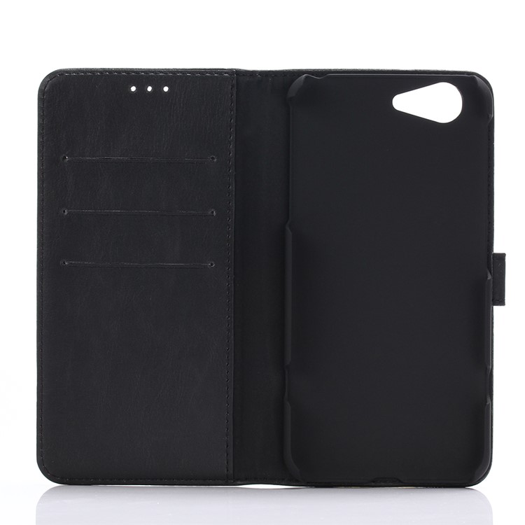 Retro Crazy Horse Leather Wallet Case for Sharp Aquos Zeta SH-04H - Black-3