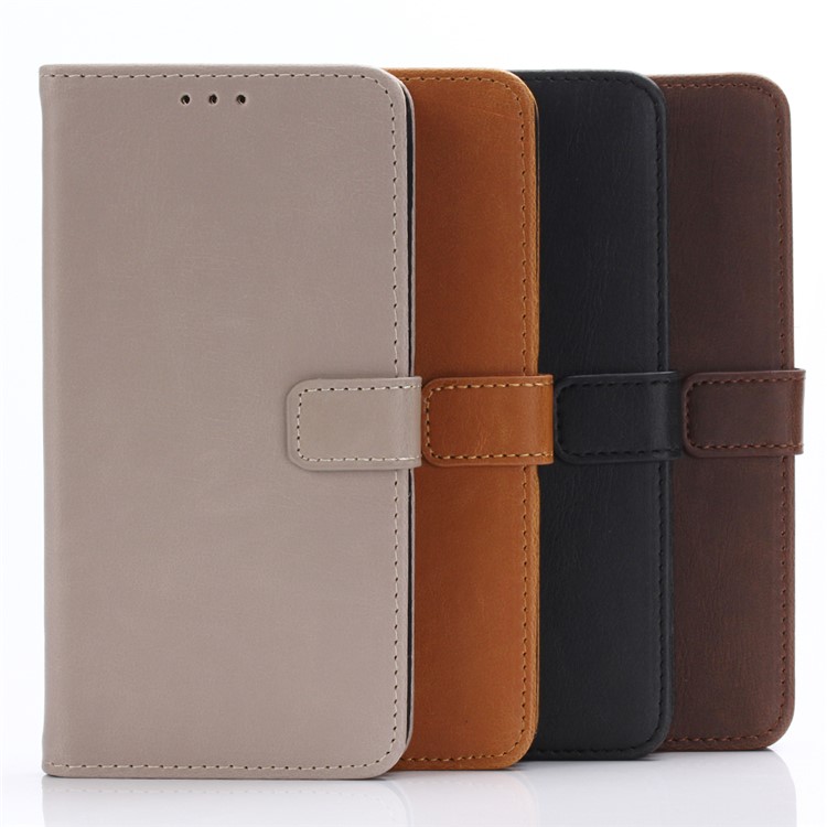 Retro Crazy Horse Leather Wallet Case for Sharp Aquos Zeta SH-04H - Black-5