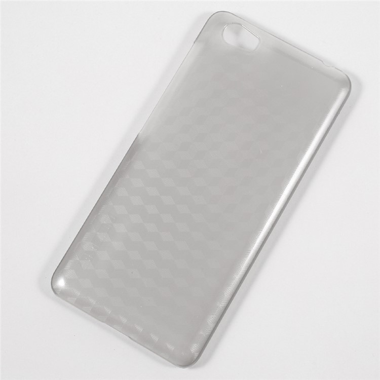 3D Hexagon Matte PC Mobile Phone Cover Case for Vernee Mars - Grey-1