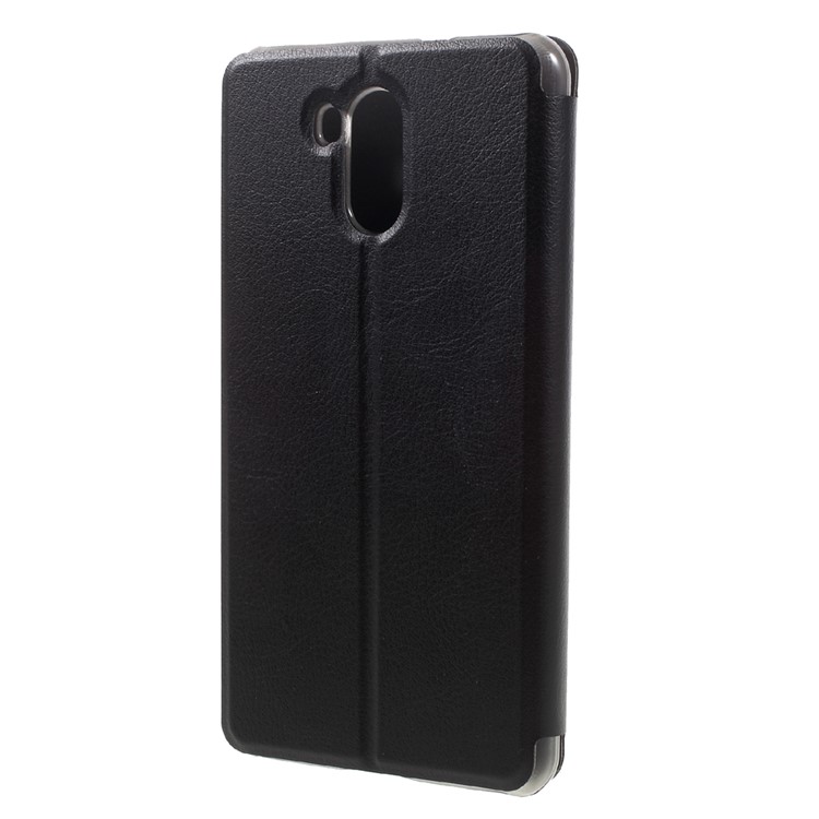 Flip Stand Leather Cell Phone Case for Oukitel U15 Pro - Black-2