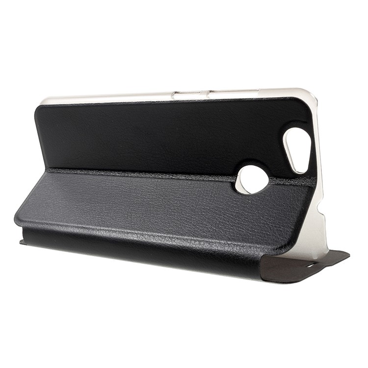 Folio Leather Stand Phone Case for Blackview E7 / E7s - Black-3