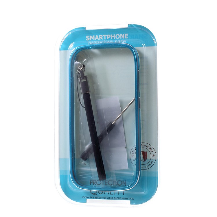 Arc Corners Backless Bumper for YotaPhone 2 with Electroplated Surface - Blue-6