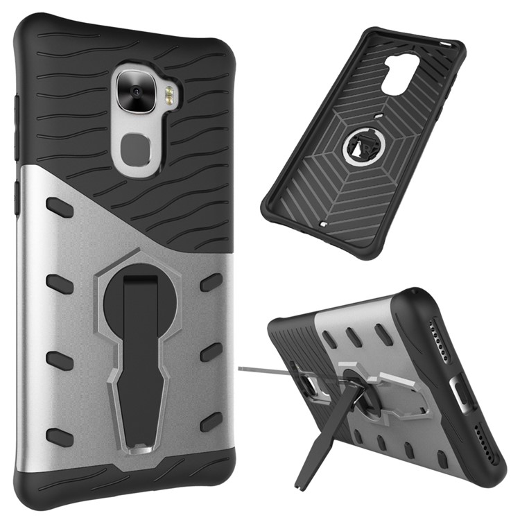 Armor PC + TPU Hybrid Phone Case with Kickstand for LeEco Le Pro3 X720 - Silver-1