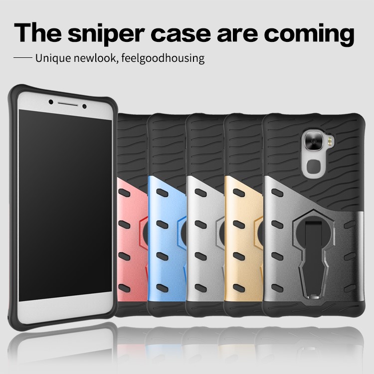 Armor PC + TPU Hybrid Phone Case with Kickstand for LeEco Le Pro3 X720 - Silver-11