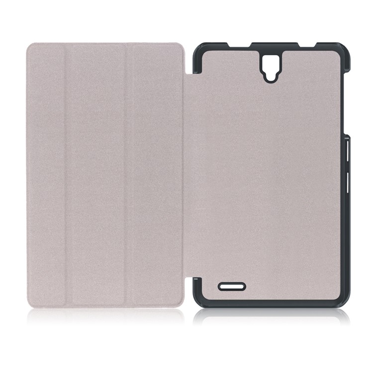Tri-fold Flip Stand Leather Tablet Case for Dragon Touch S7 - Black-10