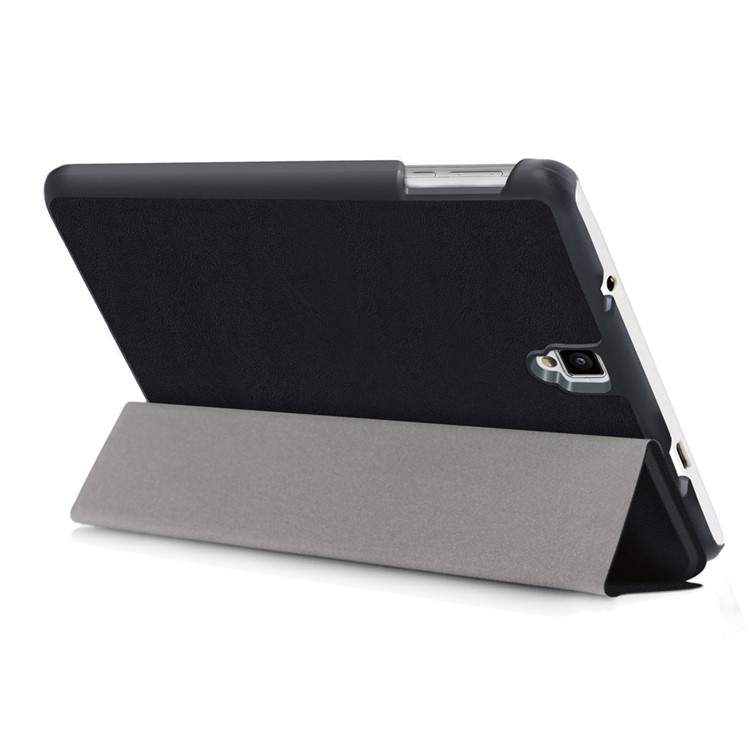 Tri-fold Flip Stand Leather Tablet Case for Dragon Touch S7 - Black-5