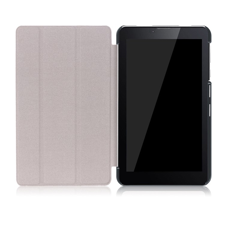 Tri-fold Flip Stand Leather Tablet Case for Dragon Touch S7 - Black-9