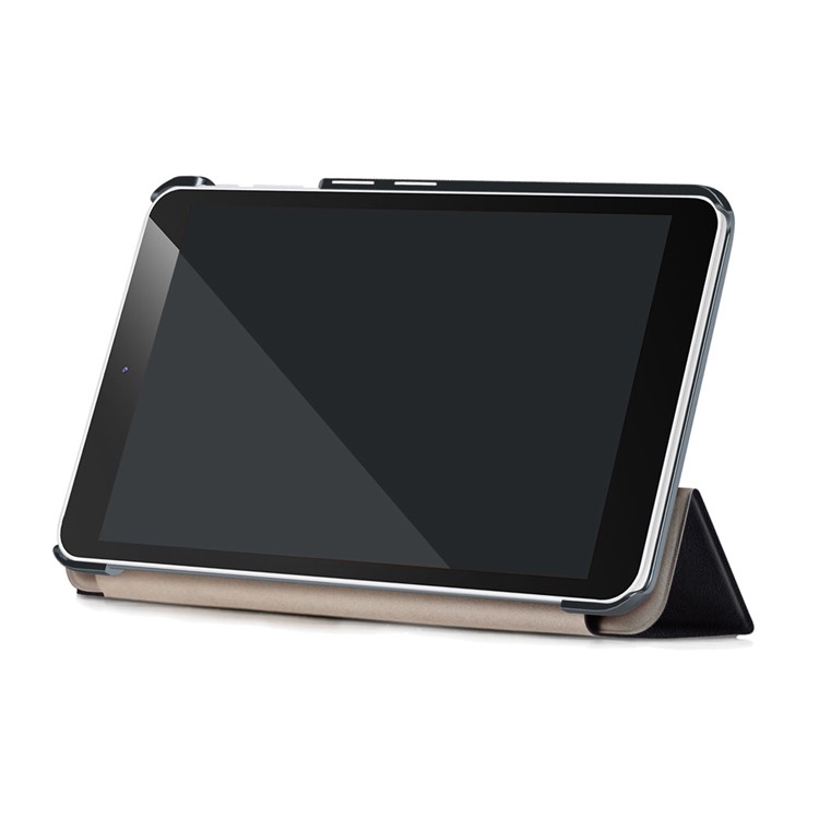 Tri-fold Flip Tablet Case (PU Leather + Plastic) for Dragon Touch S8 8-inch - Black-5