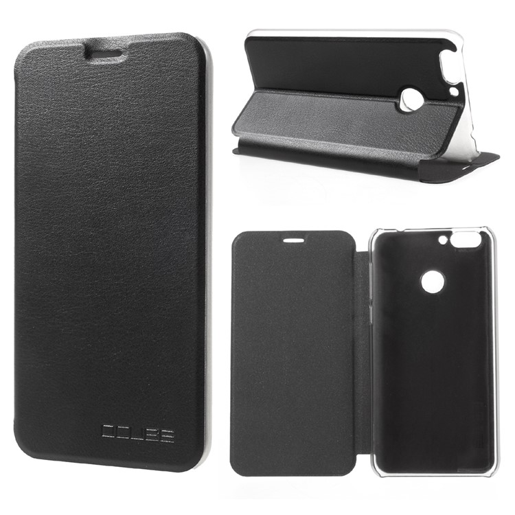 For Oukitel U20 Plus Case Folio Leather Shell - Black-1